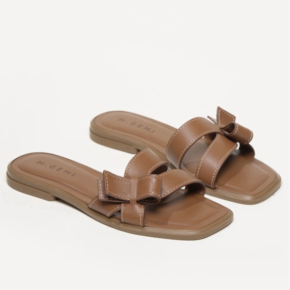 M. Gemi Brown Slide Sandals